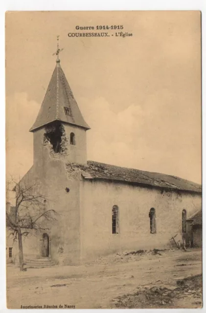 COURBESSEAUX Meurthe et Moselle CPA 54 l' église en ruines guerre 1914