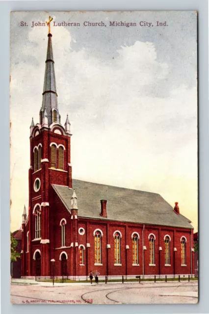 Michigan City IN-Indiana, St. Paul's Lutheran Church, Vintage Postcard