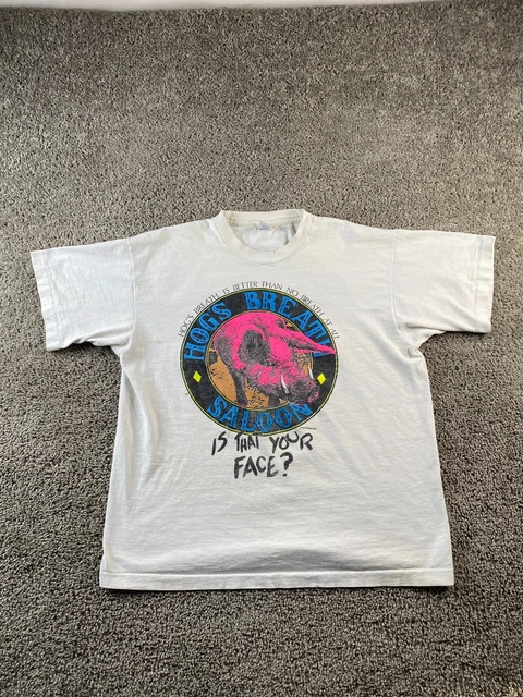 VINTAGE Hogs Breath Shirt Mens XL Is That Your Face Single Single Stitch FLAW