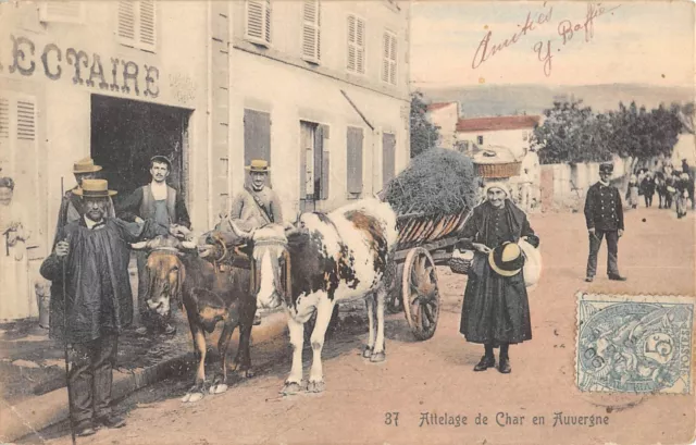 Cpa 63 Auvergne Attelage De Char En Auvergne / Agriculture