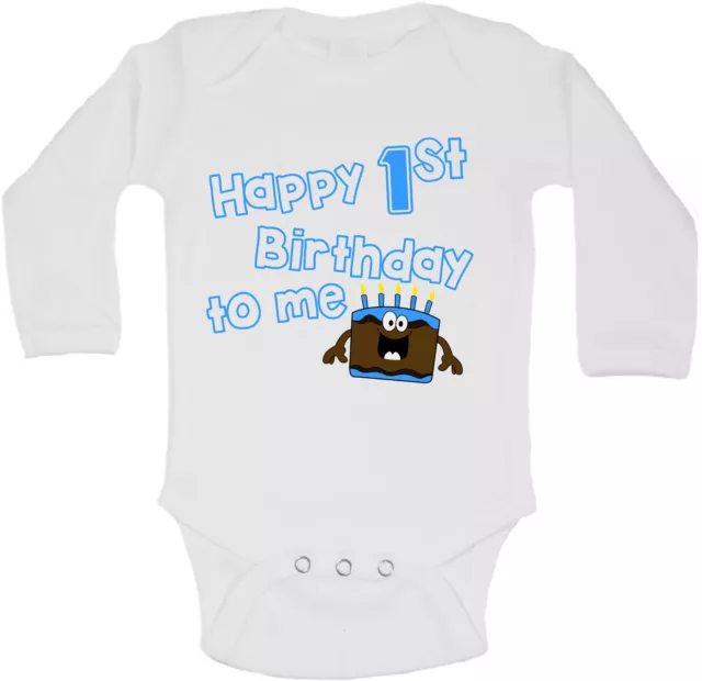 Happy Primo Compleanno To Me Personalizzati Manica Lunga Bambino Body Ragazzi
