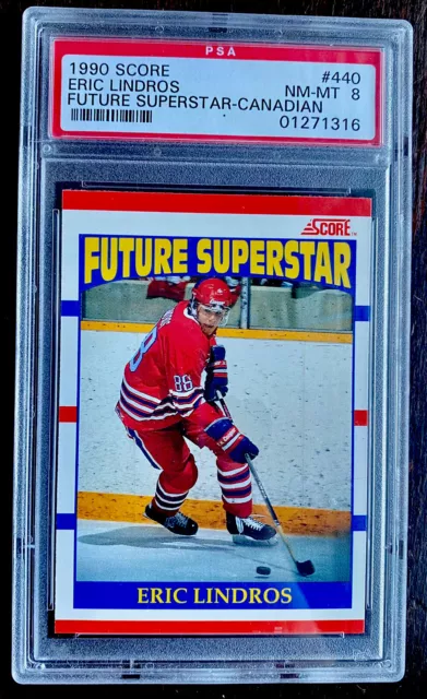 Eric Lindros 1990 Score Future Superstar #440 PSA 8 HOF Flyers Rookie