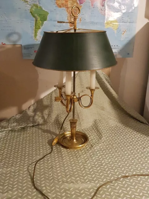 Magnifique Ancienne Lampe BOUILLOTTE en BRONZE / LAITON , 3 Branches , en  TBE