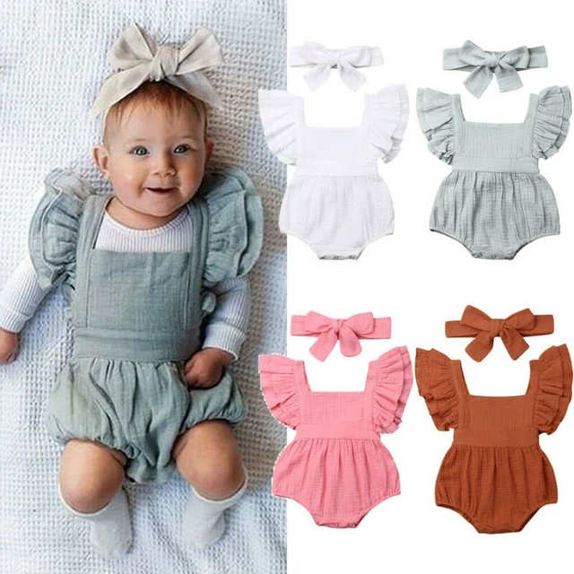 Abiti body romper solido neonato neonato senza schienale