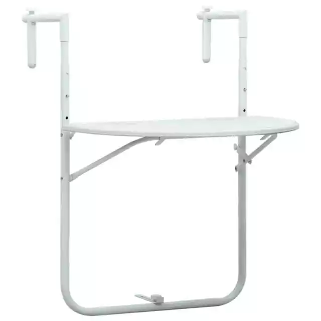 Table de balcon Blanc 60x64x83,5 cm Plastique Aspect de rotin