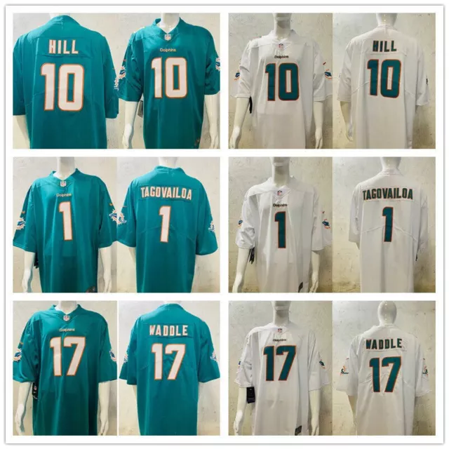 Neu Herren NFL Waddle #17#1#10 Miami Dolphins American Fussball Trikots Genäht