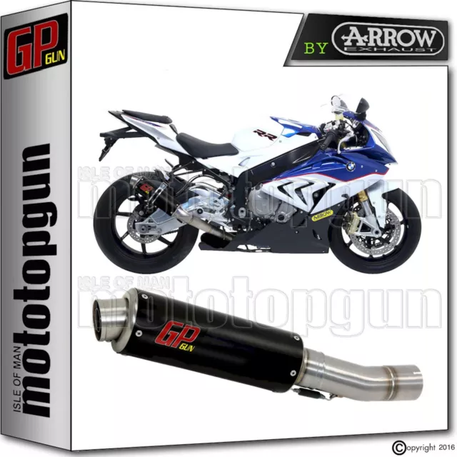 EXHAUST GP GUN by ARROW STEEL BLACK BMW S 1000 R 2014 14 2015 15 2016 16