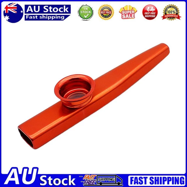 Metal Kazoos Musical Woodwind Instrument Mouth Flutes for Beginner (Red)
