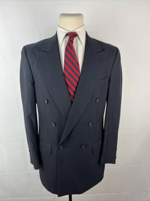 Burberry Men's Navy Blue Striped Wool Blazer 40R $1,595