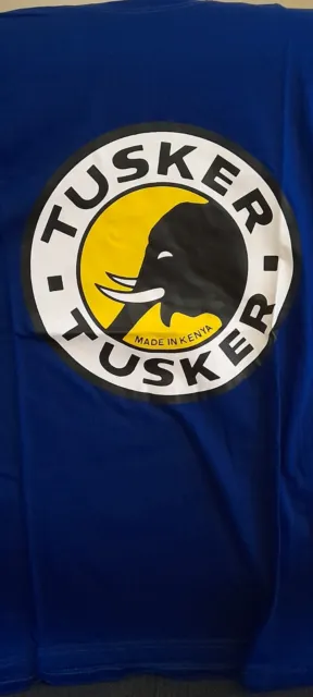 Tusker Beer t-shirt 💙  size XXL. New  Kenya HARIASTAMP Baada ya kazi...