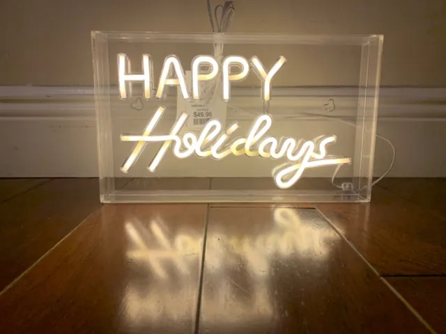 “Happy Holidays” West & Arrow acrylic neon led sign