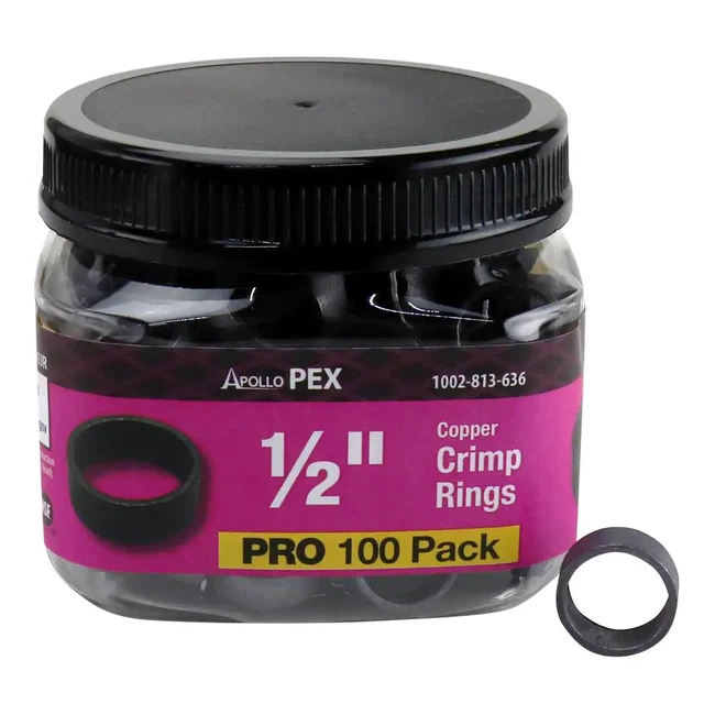 1/2 In. Copper Crimp Ring Pro Pack (100-Pack)