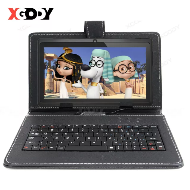 XGODY 7 Inch Android 9.0 Kids Tablet Keyboard 2+16GB Dual Camera Bluetooth iWAW