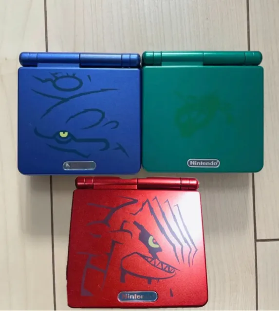 Nintendo Gameboy Advance SP Console Rayquaza, Groudon & Kyogre Model SET JAPAN