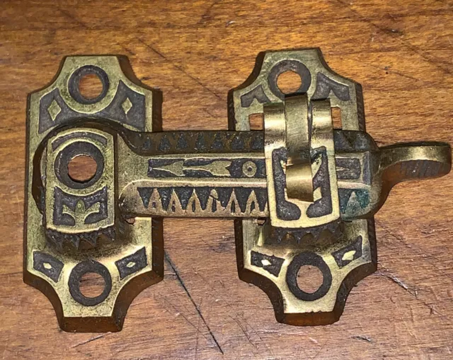 Antique Interior Shutter Hardware Bar Latch Cast Bronze C 1880’s