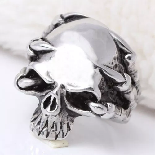 Schädel Ring, Skull Ring, Drachenkralle Ring, Biker-Ring  Größe 54