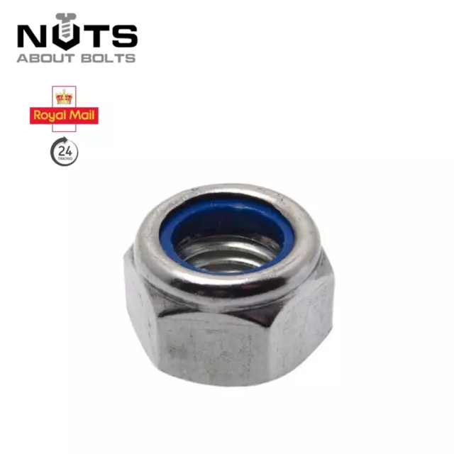 Nyloc Nylon Insert Locking Nuts A4 Marine Stainless M4 M5 M6 M8 M10 M12 M16 M20 3