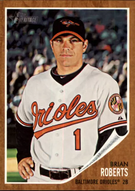 2011 Topps Heritage Baltimore Orioles Baseball Card #6 Brian Roberts