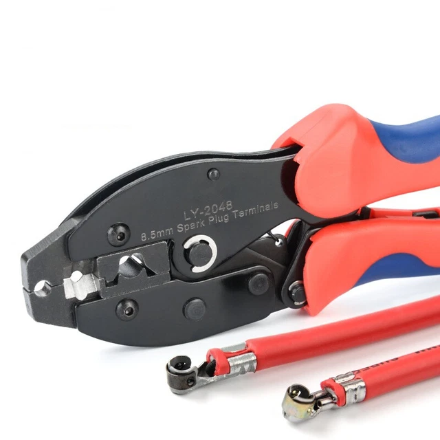 SPARK PLUG WIRES Crimping Tool LY2048 Ratchet Crimper Cable Stripping Pliers GL £29.75