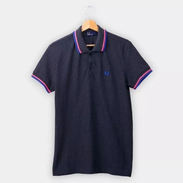 Vintage Fred Perry Polo Shirt Top Grey Mens S 90's 80's Tennis England