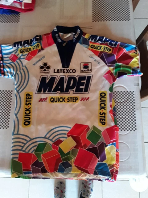 Maillot italien à manches courtes Mapei-GB professionnel vintage 1997, taille XL - France