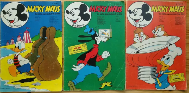 3 Walt Disneys Micky Maus Hefte 1970+1971 Nr. 22, 14, 17 -  guter Zustand