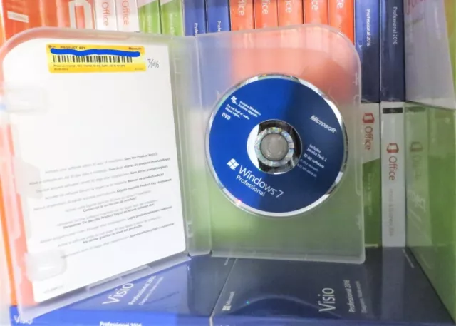 DVD Microsoft Windows 7 Professional 32 64 bit con codice Product Key 100% originale 3