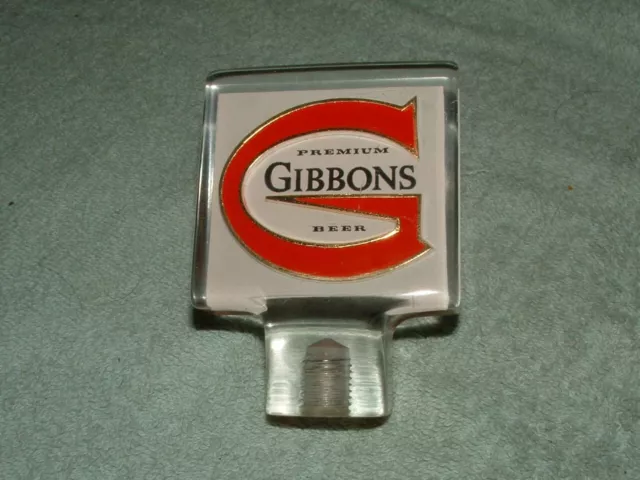 Vintage 1960's Lucite Gibbons Beer Tap Knob Handle Wilkes Barre Pennsylvania 5"