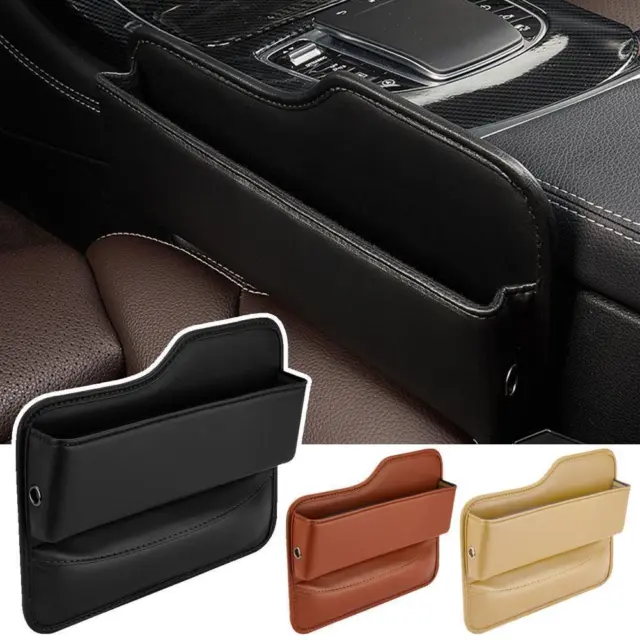 Car Seat Catcher Filler Storage Box Pocket Organizer Holder PU Leather G8J5