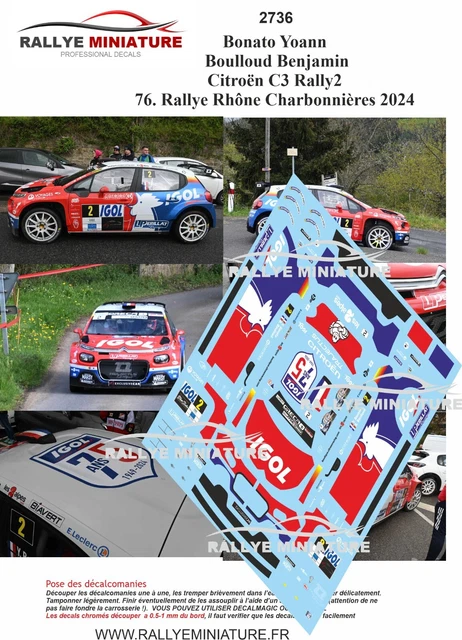Décalcomanies 1/32 Peugeot 206 WRC Rallye Lyon Charbonnières 2004 - Réf 0733 - Neuf