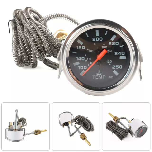 Universal 2" 52mm Car Water Temperature Temp Gauge Pointer 40-120℃ & 100-250℉