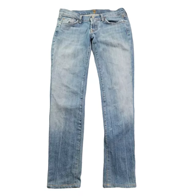 7 For All Mankind Pants Women 25 Blue Denim Jeans Pocket Casual Ladies 25x27 Hem