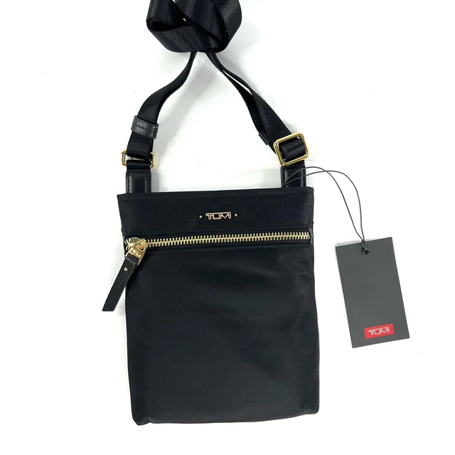 TUMI Voyageur Cassandra Mini Pocket Bag Black and Gold