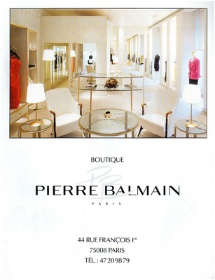 Publicité Pierre Balmain 1989 advertising mode printemps été pub advert Paris 
