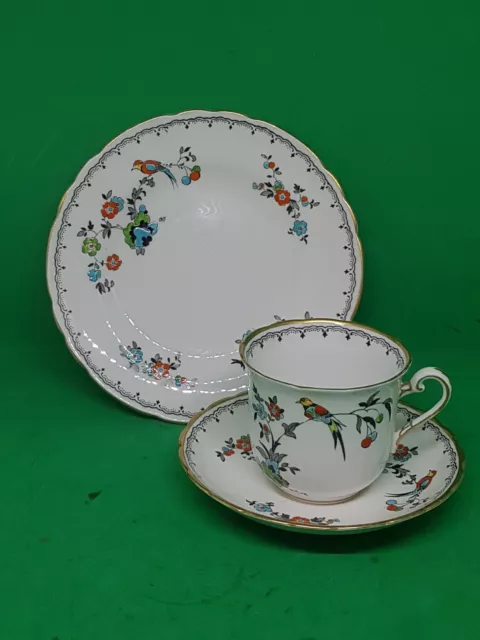 Vintage Tuscan Plant Fine Bone China Bird of Paradise Trio. Cup, Saucer, Plate