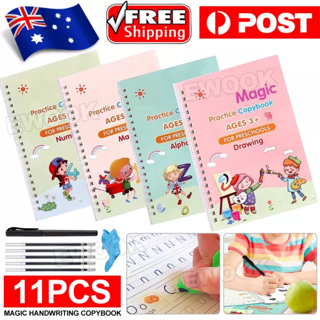 NEW GROOVD MAGIC Copybook Grooved Children's Handwriting Book Practice Set  Gift $9.49 - PicClick AU