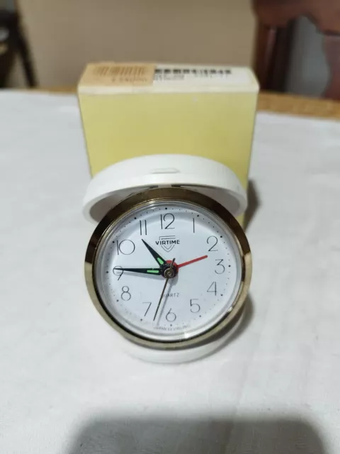 Orologio Virtime Quartz Japan By Virginio Sveglia A Forma Macaron Bianca Bianco