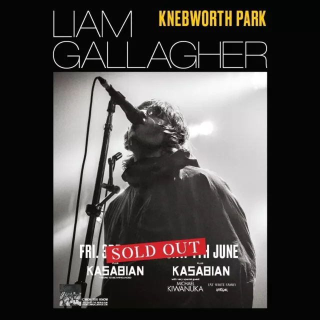 Liam Gallagher Knebworth Tickets - Saturday 4th June - 4 digital tickets availab
