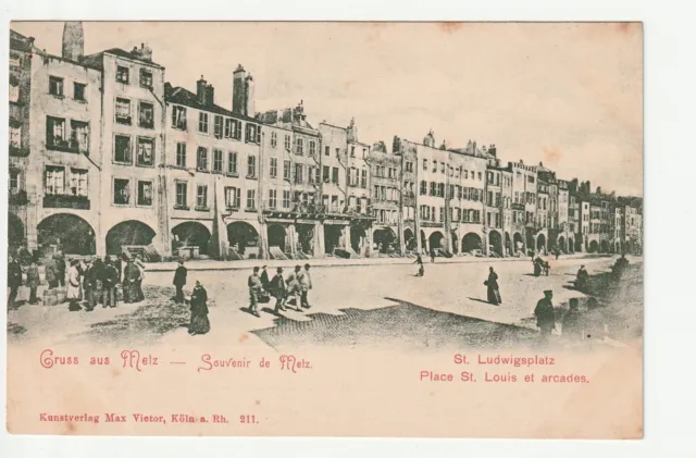 METZ - Moselle - CPA 57 - Places - Place St Louis - Arcades - Greeting from...