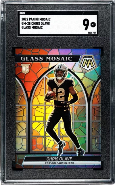 2022 Mosaic Chris Olave Glass Mosaic Saints RC Case Hit. #GM-28 SSP SGC 9