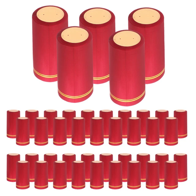 Cappucci Termoretraibili Per Bottiglie Vino - 50 Pezzi PVC Motivo Floreale Verde