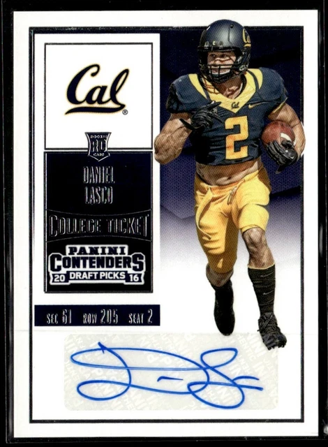 2016 Panini Contenders Draft Picks College Ticket Blue Foil Daniel Lasco Auto