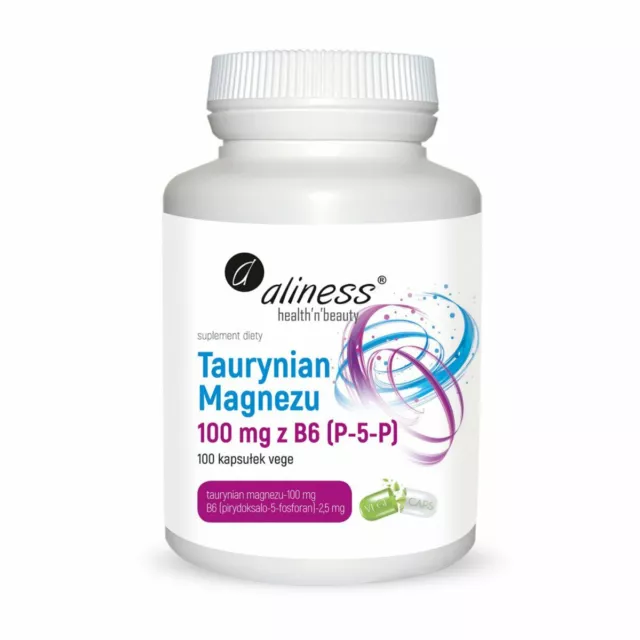 Magnesium Taurate 100mg + Vitamin B6 (100 caps.) ALINESS  Poland