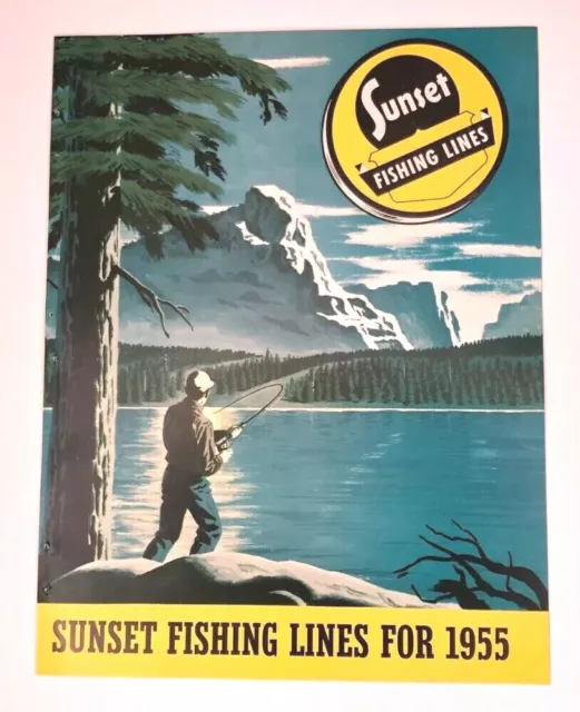 1955 Sunset Fishing Lines Old Fishing Line Catalog Print Ads