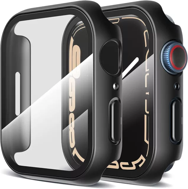 Für Apple Watch SE/6/7/8/Ultra Schutzhülle + Echt 9H Glas alle Modelle 6 Farbe