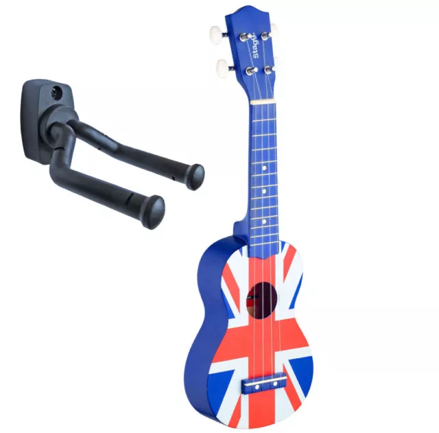 Stagg US-UK Sopran Ukulele mit Tasche + Wandhalter