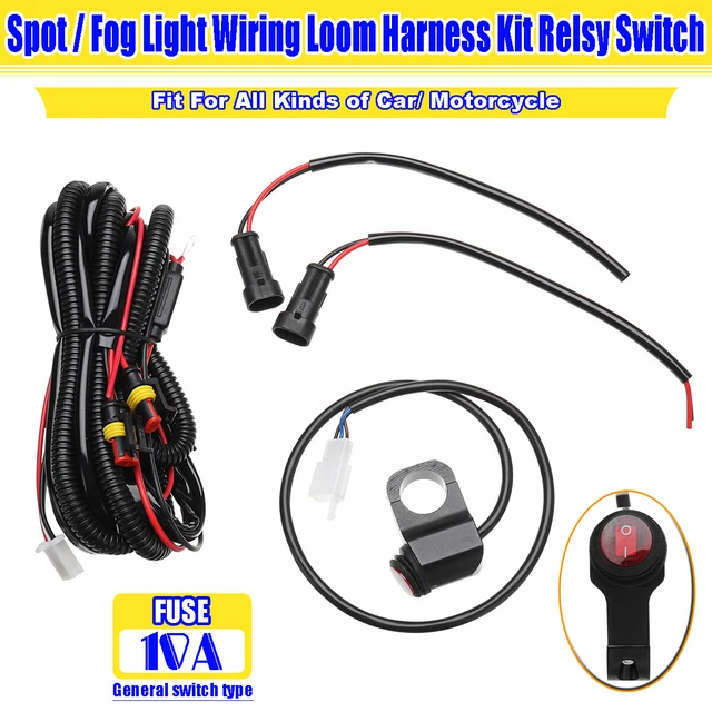 WIRING HARNESS KIT 12V ON/OFF Rock Switch Relay Loom For LED Work Light ...
