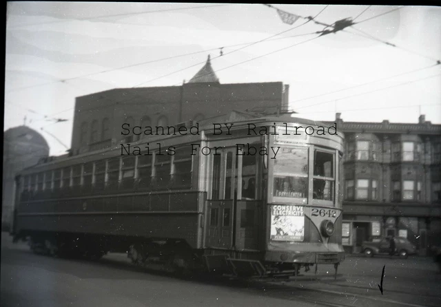 Lot of 4 1940s ORIGINAL NEGATIVES TROLLEY PSCT New Jersey