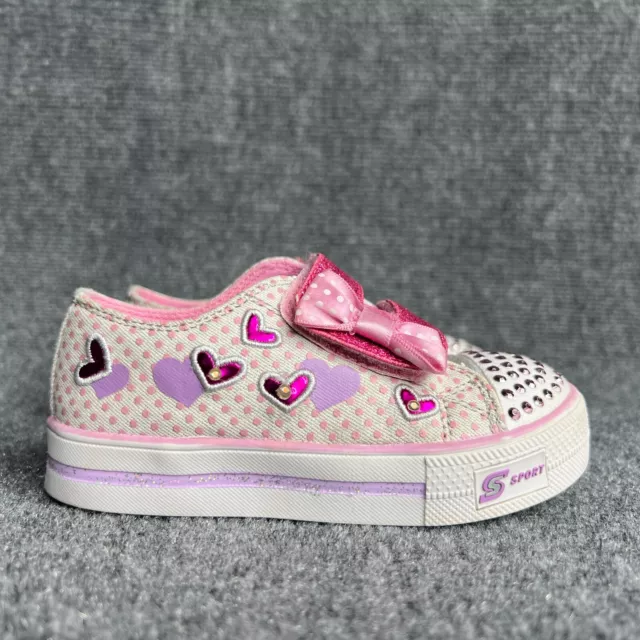Skechers Toddler Girls 8 Glimmer Stars Light Up Sneakers Pink Silver Glitter