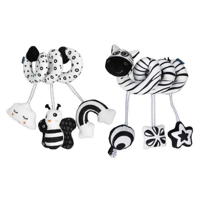 01) Baby Cartoon Spiral Plush Toy Newborn Car Stroller Hanging Rattles Toy
